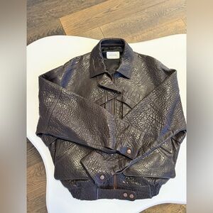 Magda Butrym brown leather jacket 36